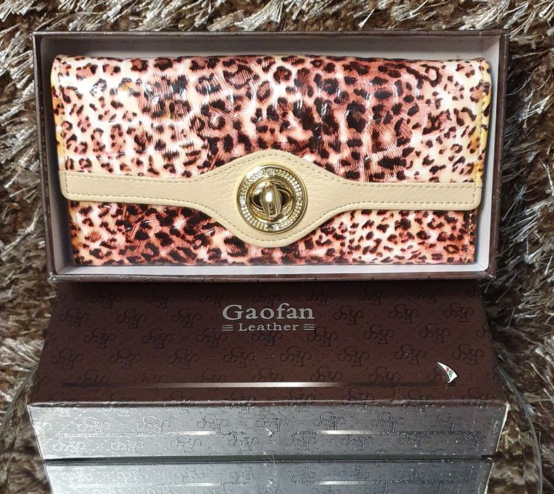 Portfel Damski Różowy w Panterkę