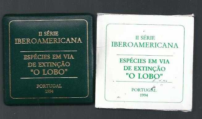 LOBO Proof  1.000 Escudos 1994 Comemorativa Ibero Americana Prata