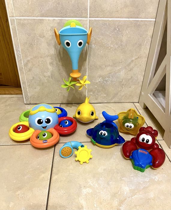 Іграшки для ванни, купання, акульонок, слон-фонтан