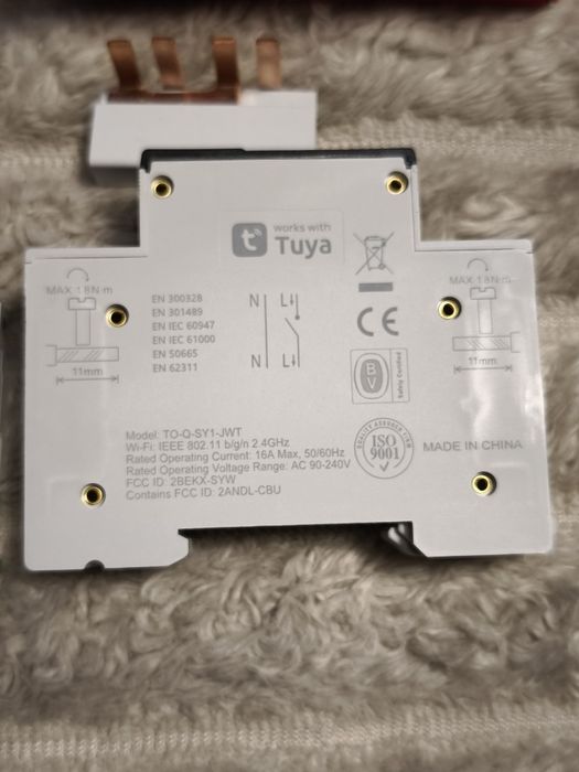 Disjuntor TONGOU, Curva B, In16A, Interruptor DIN Inteligente WiFi 1P+