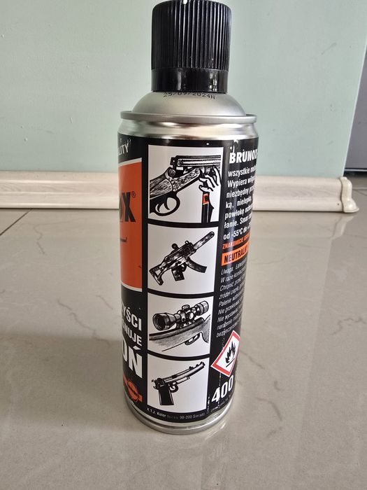 Spray do czyszczenia i konserwacji lufy broni 400ml brunox bron