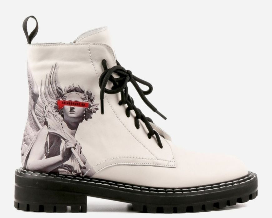 Кожаные ботинки зимние