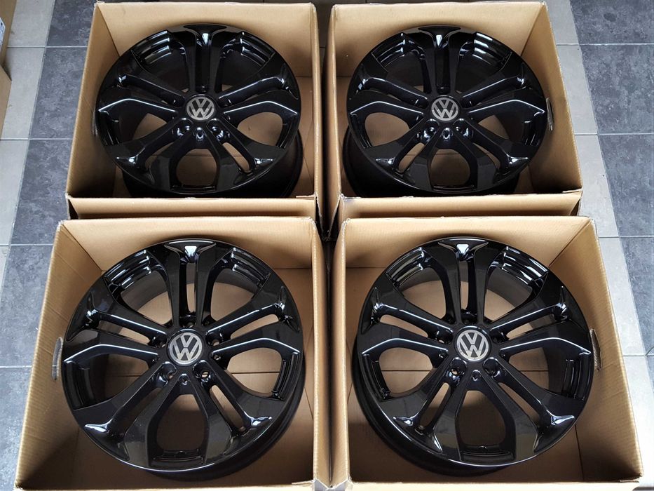 Alufelgi 17 5x112 VW Passat Touran Jetta Caddy T-Roc Arteon Golf Czarne ! 895#