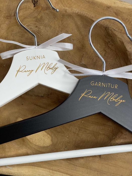 Wieszaki weselne,ślubne, personalizowane, z imionami i datą ślubu
