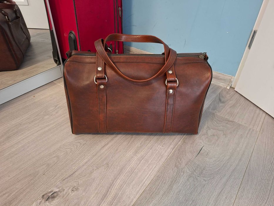 Torba  sķórzana PRL Brąz,Aktówka