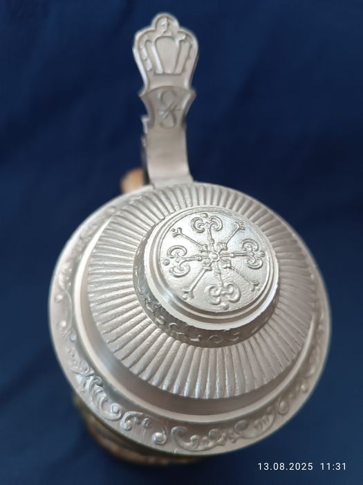 Kufel do piwa Sitzendorf cynkowa pokrywka