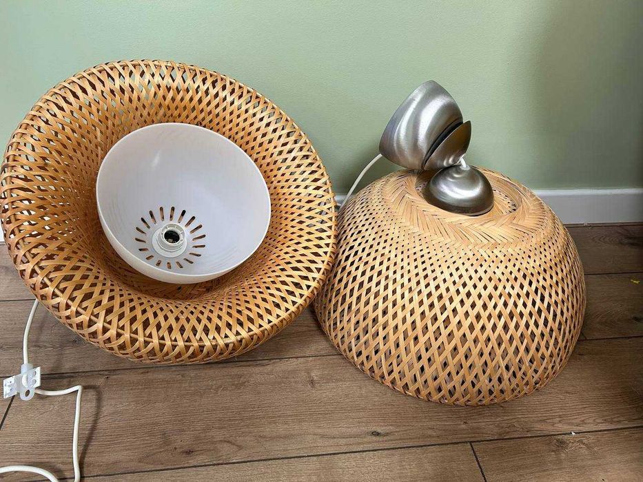 2 lampy wiszące IKEA bambus / rattan