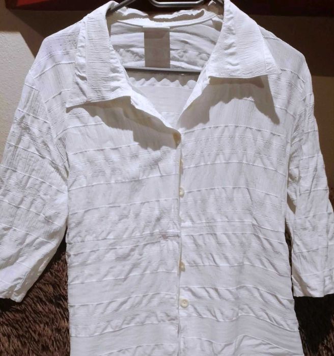 bluzka biała krótki rękaw 40-42/L-XL