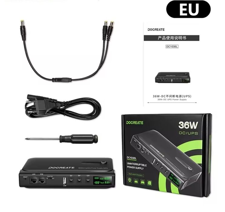 ДБЖ UPS 36W Doocreate DC1036L/DC3016L для роутерів/комутаторів/PON/POE