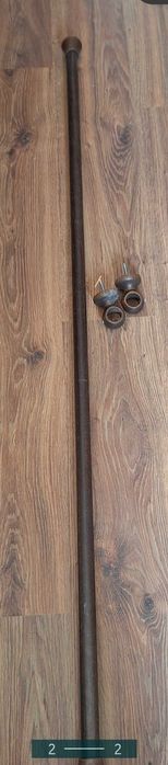 Kit varão d20 mm 150 cm carvalho castanho