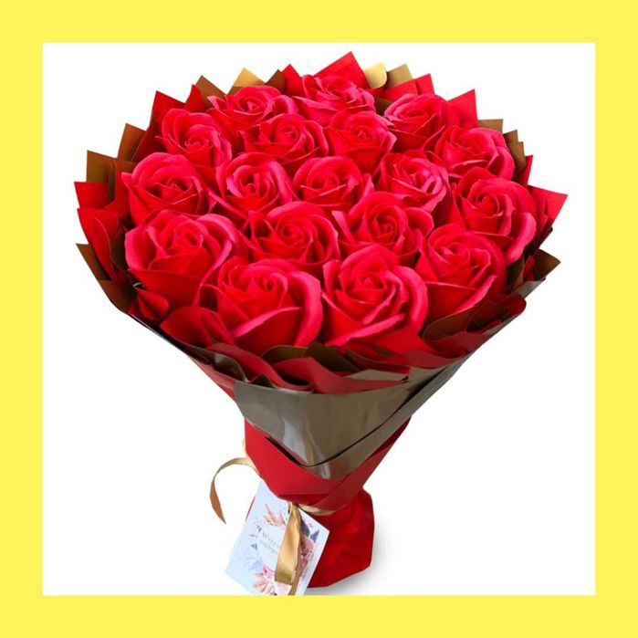 Bukiet mydlany kwiaty mydlane róże. Prezent na 18 Urodziny, Ślub