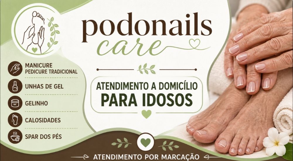 Serviço de pedicure medical e manicure para idosos  a domicílio.