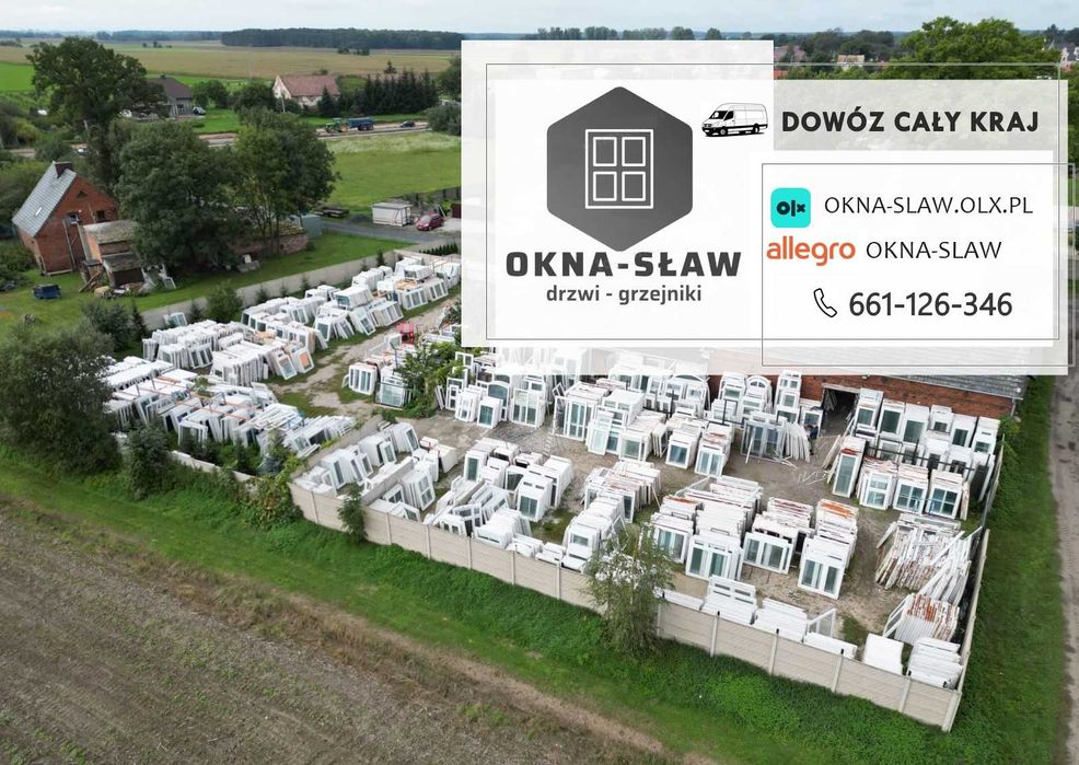 Okno balkonowe 124x192 tarasowe niskie drzwi białe pcv dwuskrzyddłowe DOWÓZ CAŁY KRAJ
