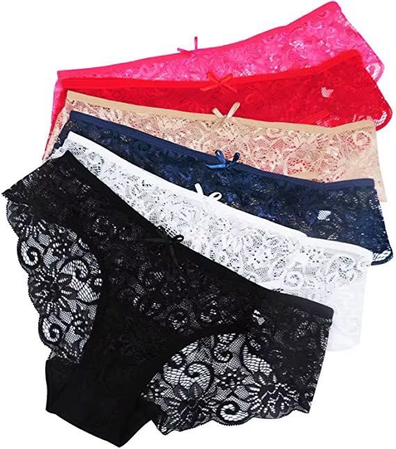 Cueca feminina sexy de renda, ultrafina, cintura média, macia. Calcinha transparente vazada