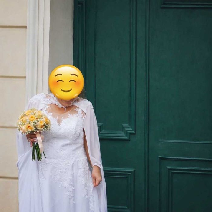 Wyjątkowa sukienka ślubna z Bridal cape 4XL/48