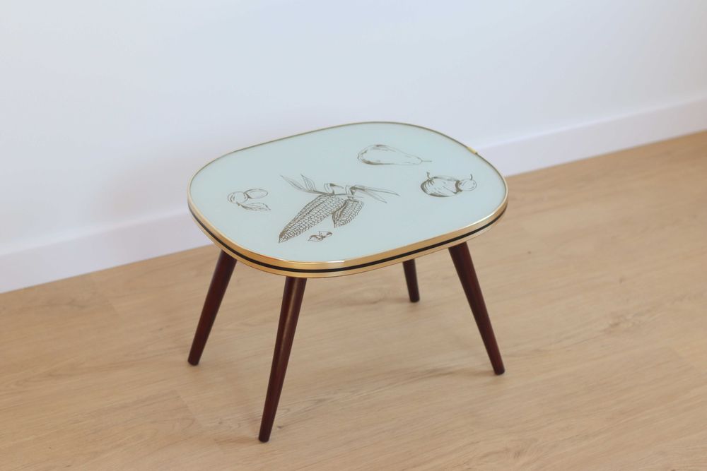 Kwietnik rockabilly ze szklanym blatem patyczak lata 60 Niemcy