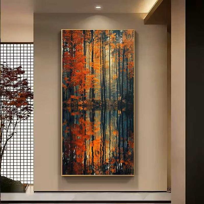 Obrazy na Płótnie Bez Ramy - Abstrakcyjny Las Jesienny
