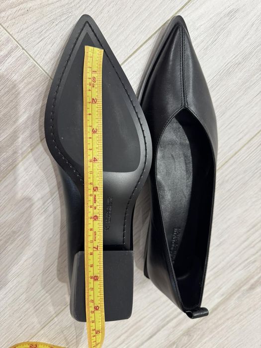 Туфли чёрные черевики чорні шкіряні 37-38 "Massimo Dutti"