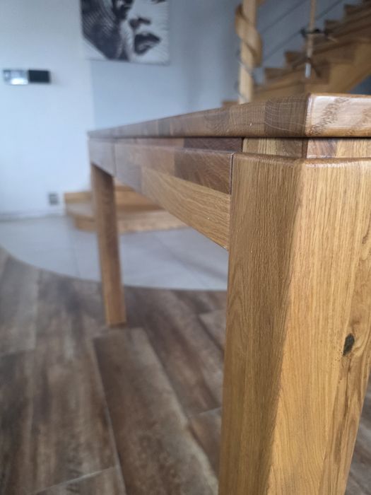 Nowy dębowy stół rozkładany 120–170 × 80 cm – lity dąb, okazja