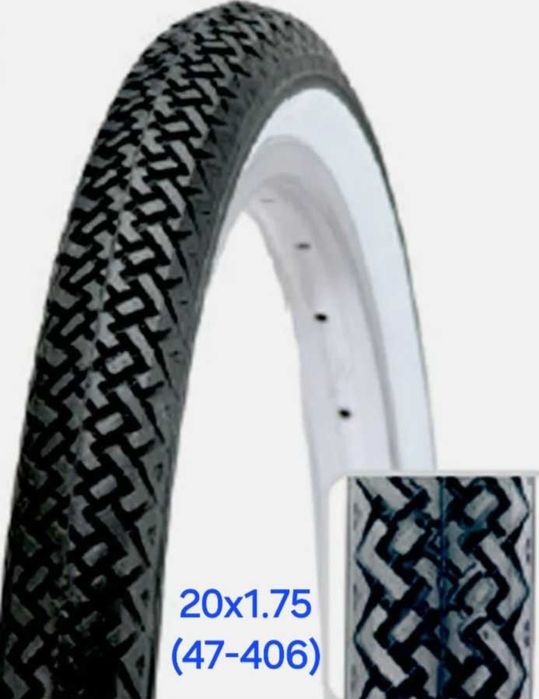 Pneus 16x1.75 pretos faixa branca 20x1.75/22x1.3/8 - 24x1.75/26x1.75