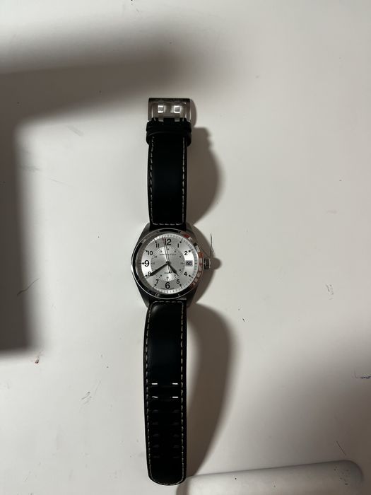 Relogio Hamilton khaki field silver / blk leath