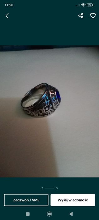 Sygnet męski platerowany białym zlotem zy naturalnym kamieniem