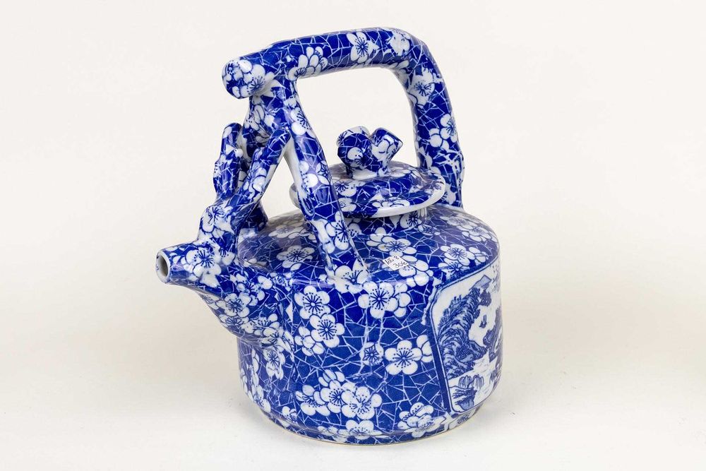 Chaleira antiga porcelana estilo asiático