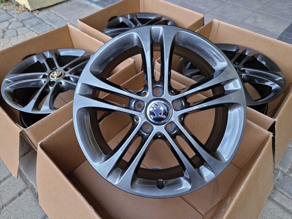 Alufelgi 17 5x112 Skoda Octavia Kodiaq Superb Yeti Karoq Grafit ! 809#