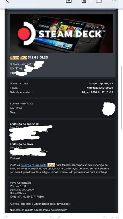 Steam deck Oled 512Gb