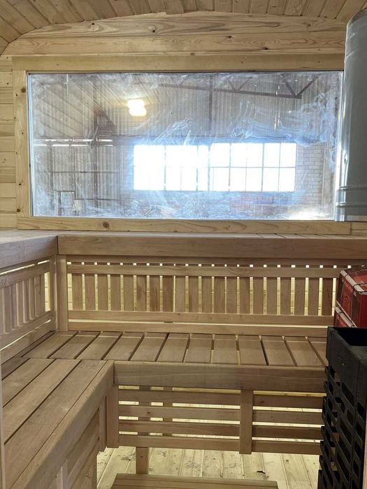 SAUNA Ogrodowa Beczka 5m +GRATISY: Balia do schłodzenia+LED - z piecem