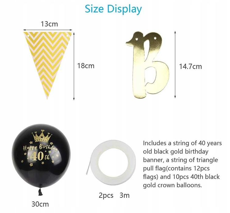 Balon wielokolorowy okrągły 40lat