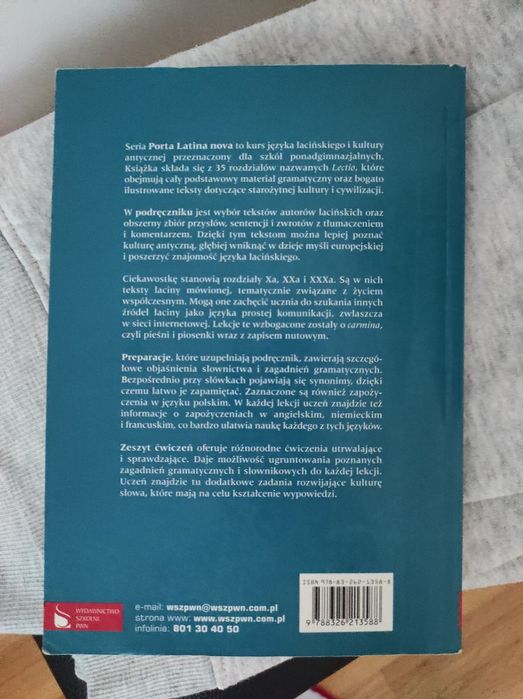 Książka, łacina szkoła średnia