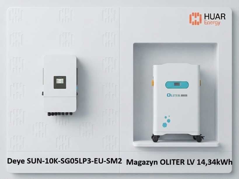 Inwerter Deye  SUN-10K-SG05LP3-EU-SM2 + Magazyn energii OLITER  NES-R48300 LV 14,34 kWh