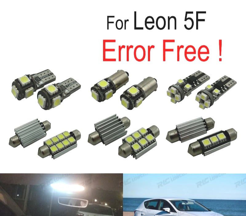 KIT COMPLETO 13 LAMPADAS LED INTERIOR PARA SEAT LEON MK3 5F 5F1 5F5 5F8 13-18