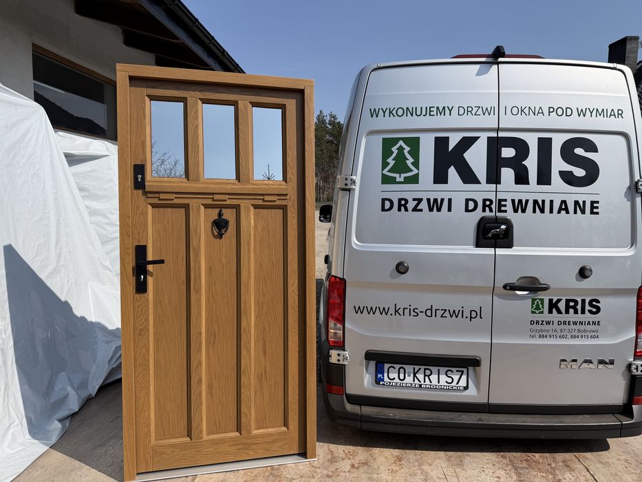 Drzwi zewnętrzne drewniane OD RĘKI Amerykańskie Cała Polska