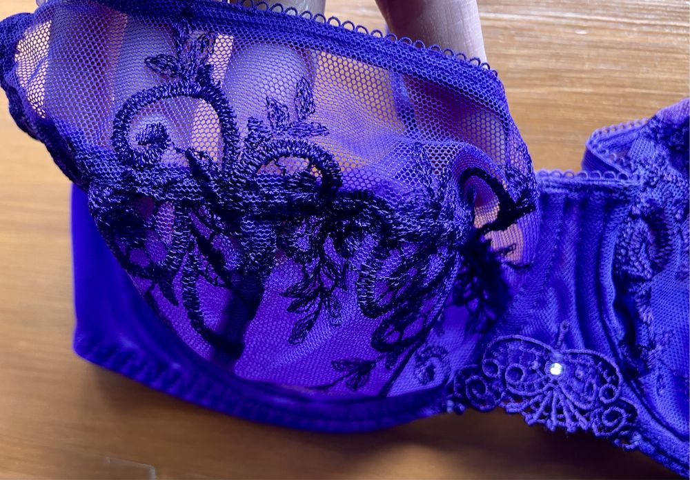 Empriente Apolline Amethyst Luksusowy francuski stanik koronka 32D 70D