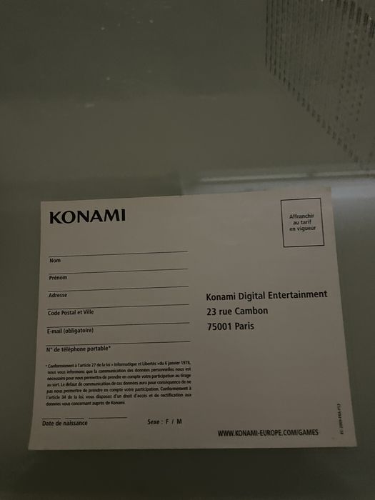 Folheto Konami.