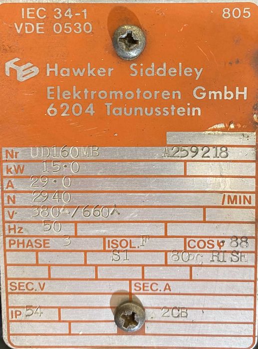 silnik elektryczny 15kW 2940obr. 3fazowy