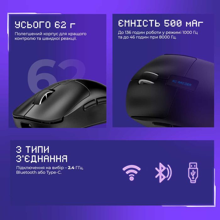 Бездротова ігрова миша Proove Gaming RC Raider 8K