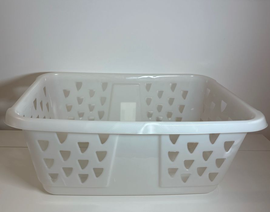 Kit: 2 Cestos p/roupa, branco, 36 l (1 cesto está cortado nas pegas)