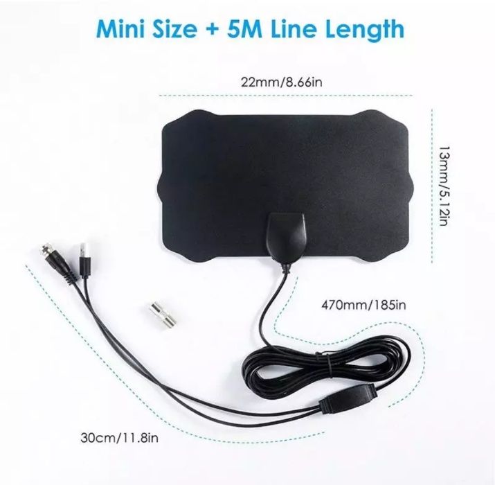 Antena interior HD TV Digital - TDT com amplificador