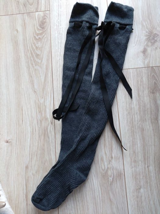 Zakolanówki damskie z kokardą