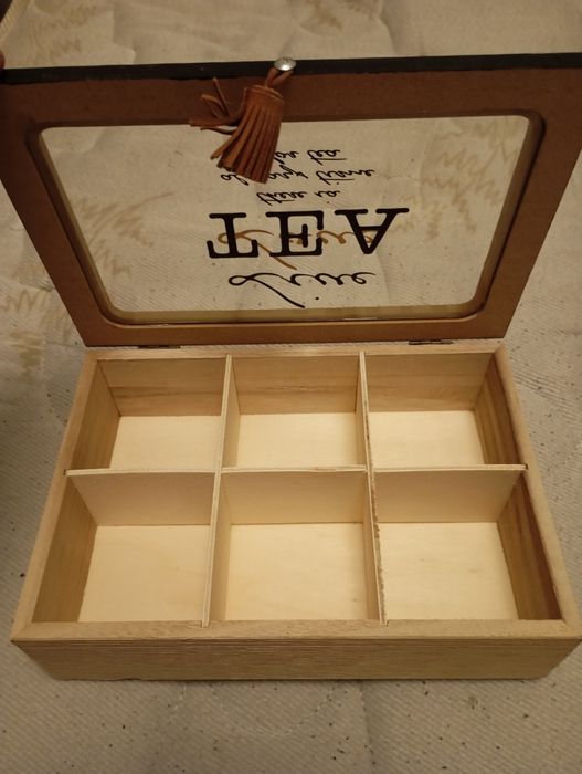 Caixa de chá em madeira NOVA