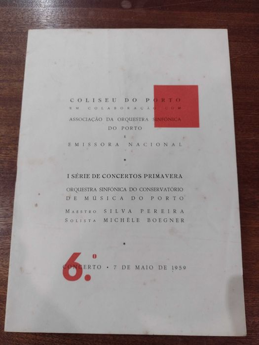 Livro Programa Pianista Michèle Boegner Autografado 1959