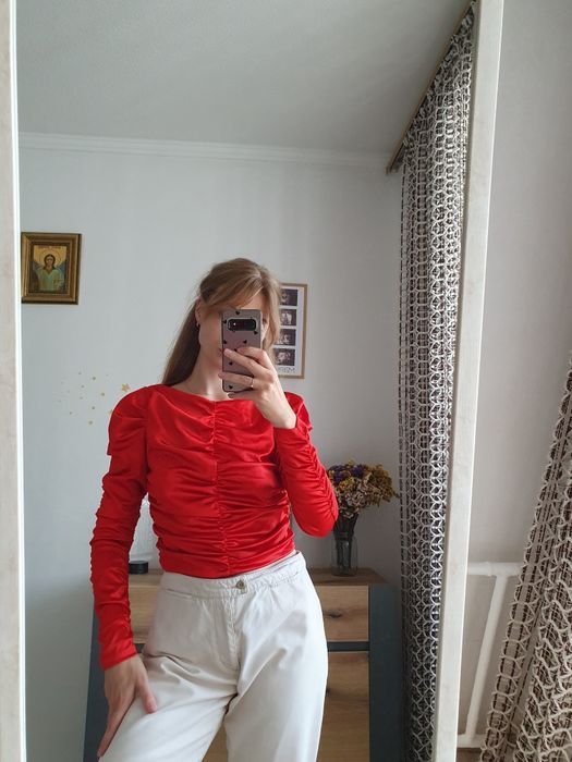 Атласна блуза H&M