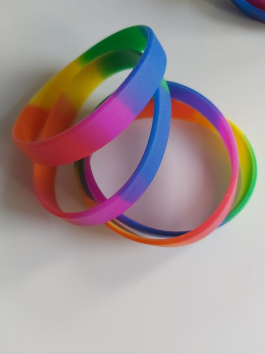 ,Bransoletka silikonowa kolorowa 4 sztuki komplet