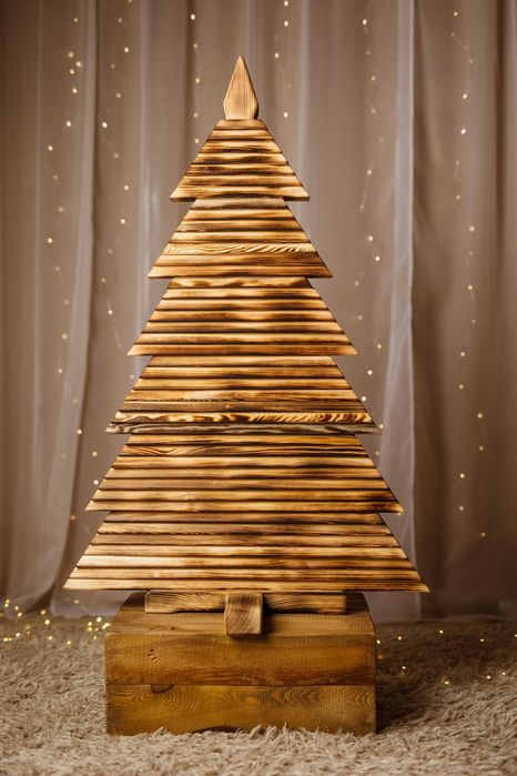 Choinka drewniana ekologiczna, naturalne drzewko świąteczne 114 cm