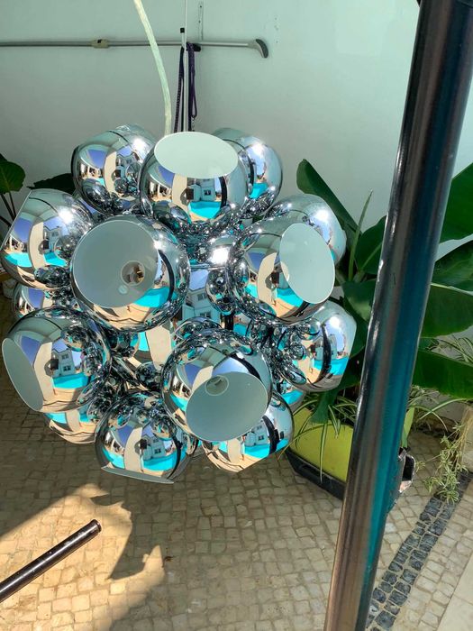 Candeeiro Suspensão Sputnik Cromado – 22 Luzes – Novo
