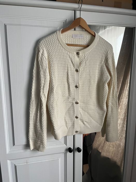 Kardigan lunedi wiskozowy off white m/l