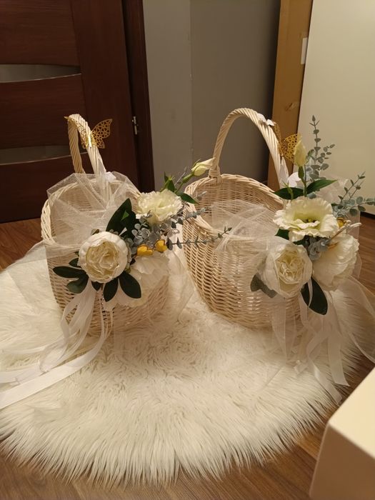 Koszyki ślubne Wiklinowe